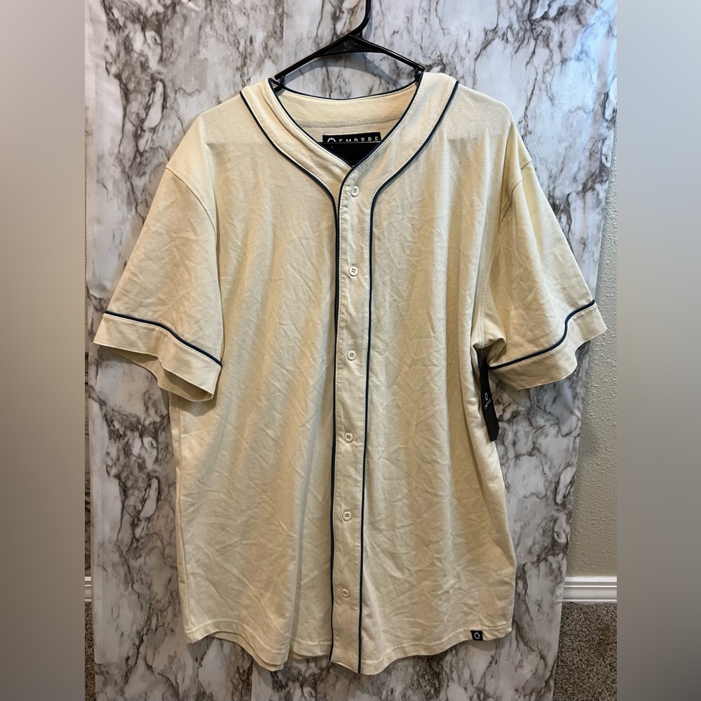 Empyre Chuck Off White & Blue Baseball Jersey
